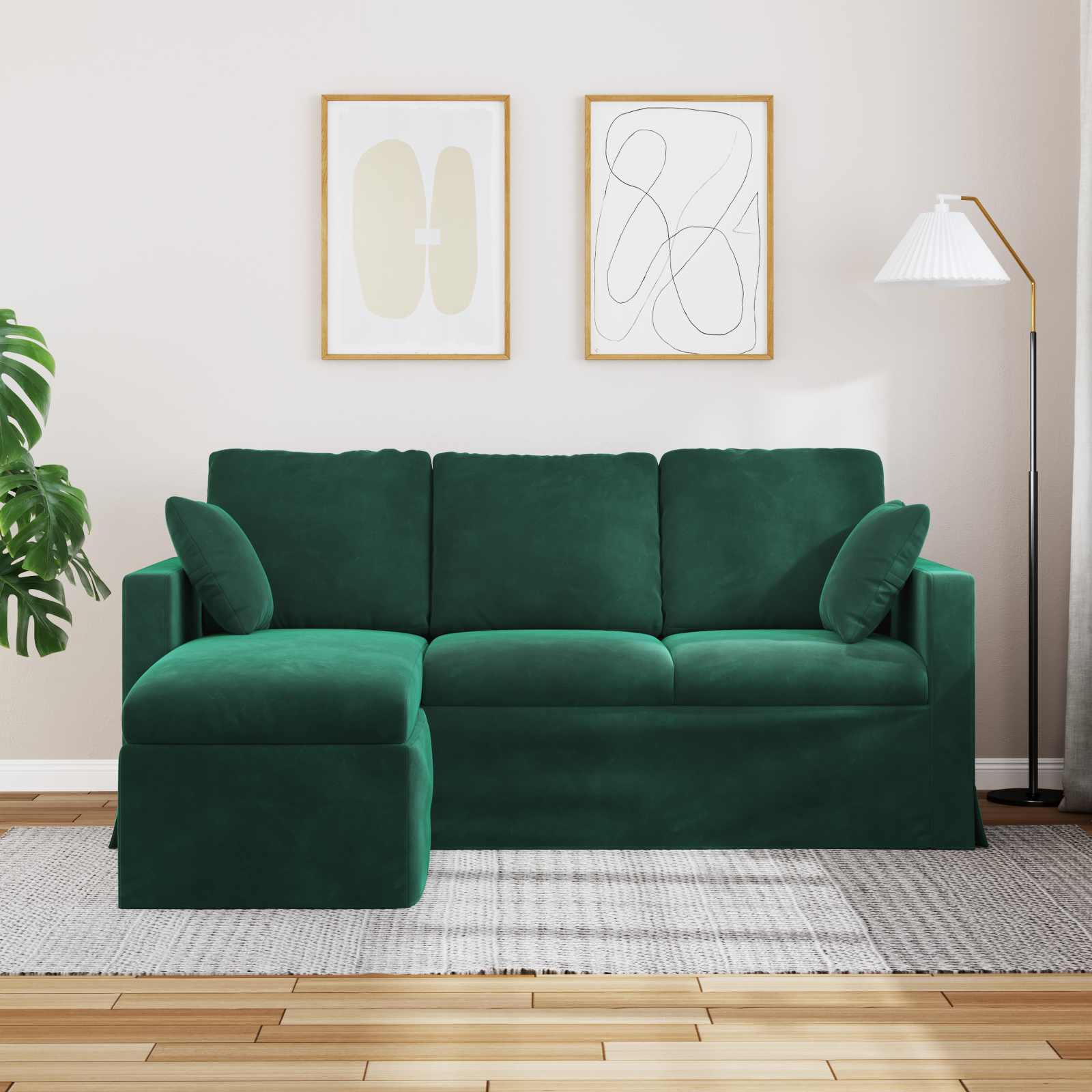 Bank Donkergroen 178 x 134 x 80 cm Fluweel