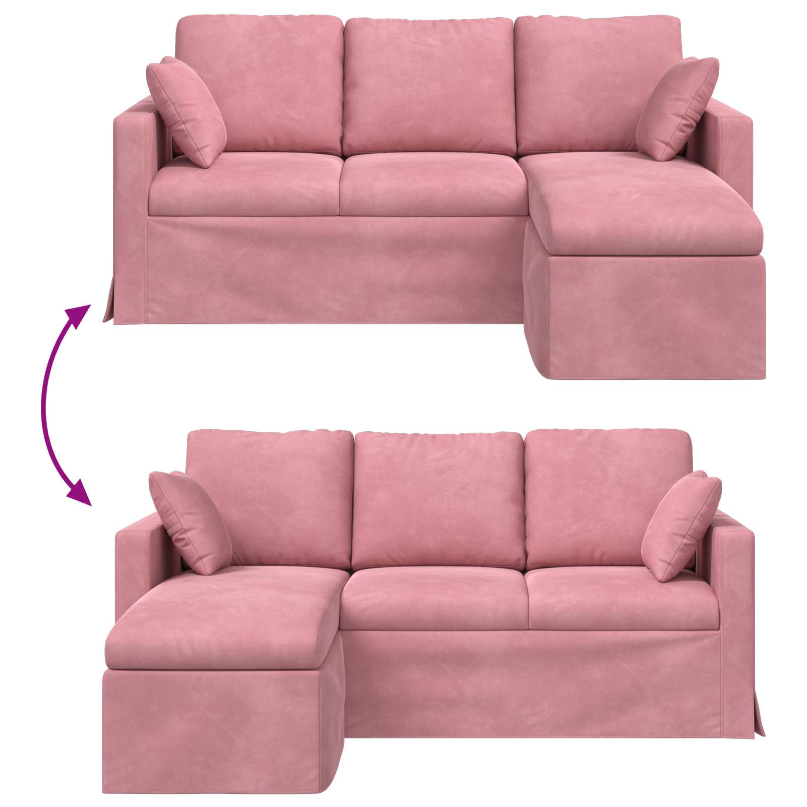 Bank Roze 178 x 134 x 80 cm Fluweel
