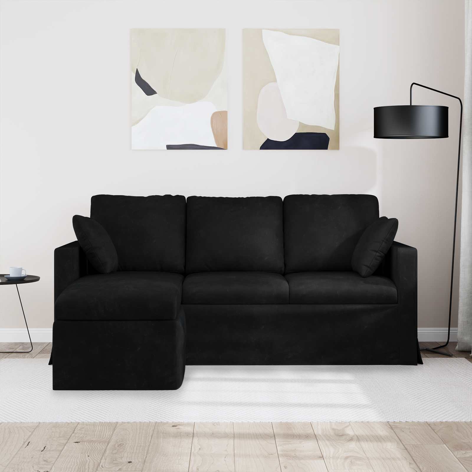Bank Zwart 178 x 134 x 80 cm Fluweel