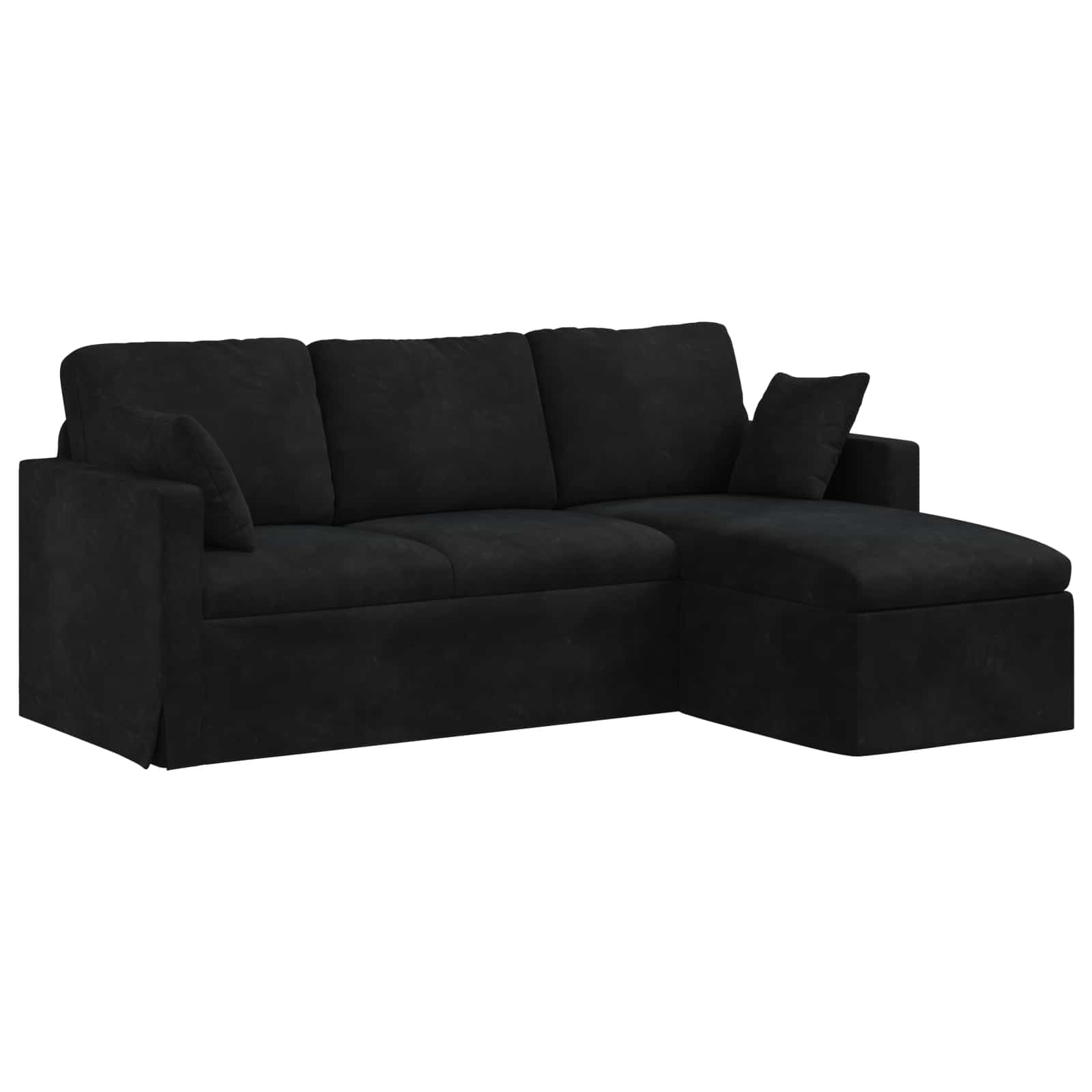 Bank Zwart 198 x 134 x 80 cm Fluweel