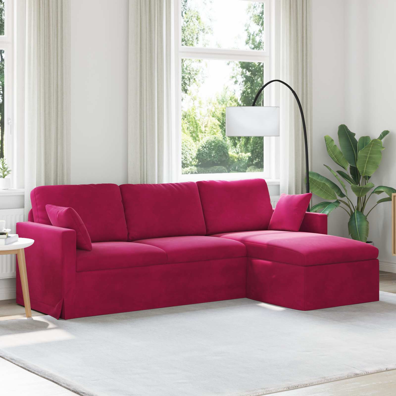 Bank Wijnrood 228 x 134 x 80 cm Fluweel