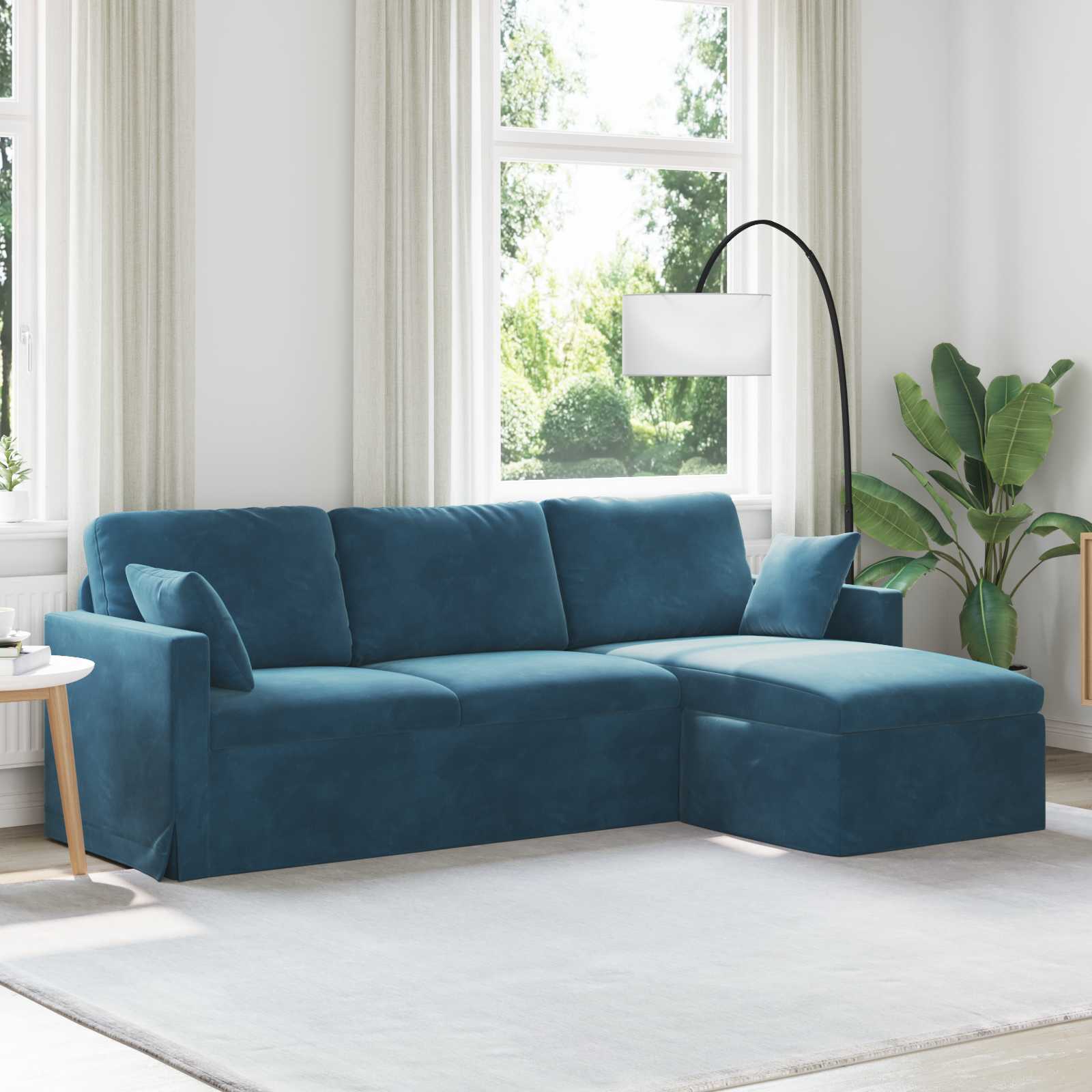 Bank Blauw 228 x 134 x 80 cm Fluweel
