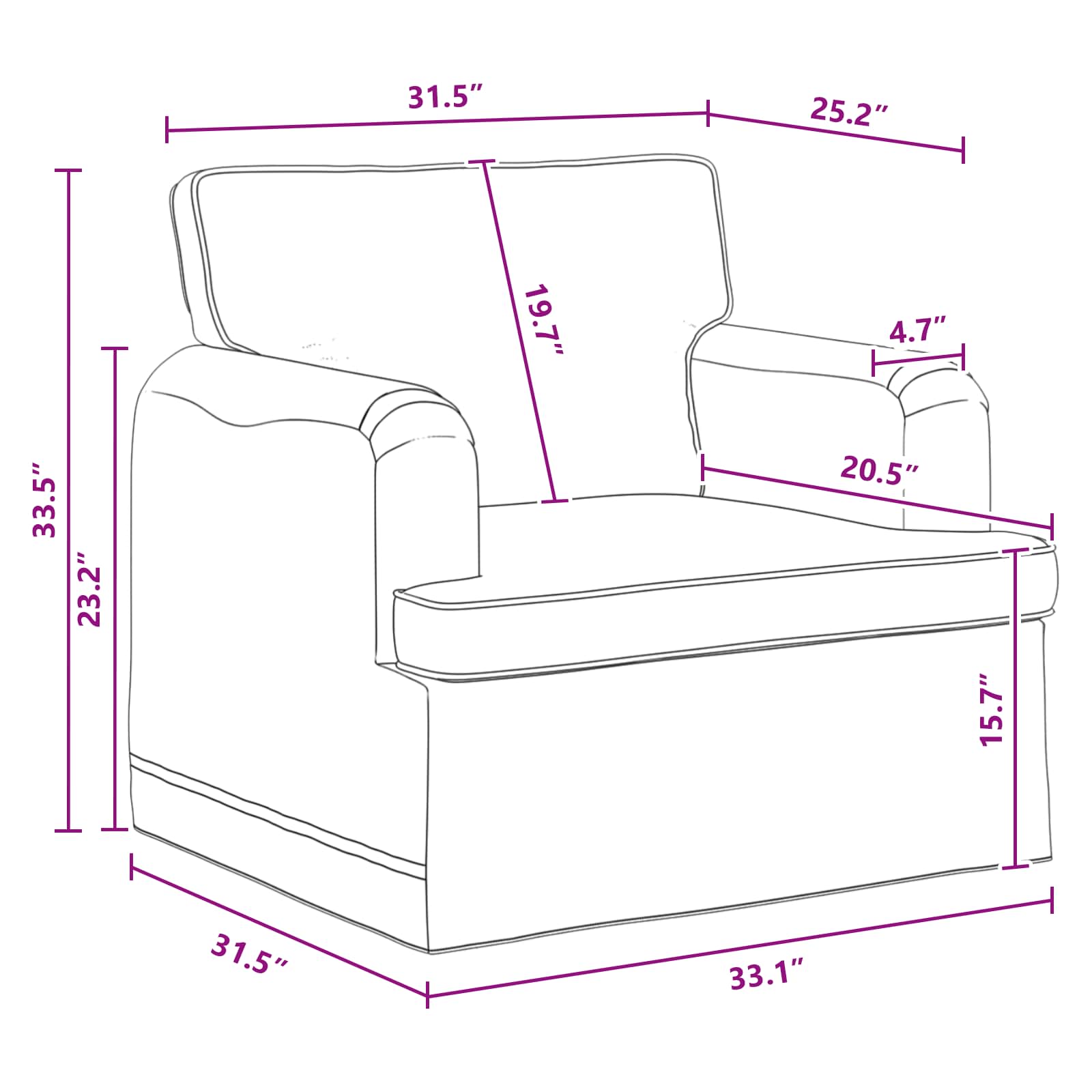 Bank Donkergrijs 84 x 80 x 85 cm Stof