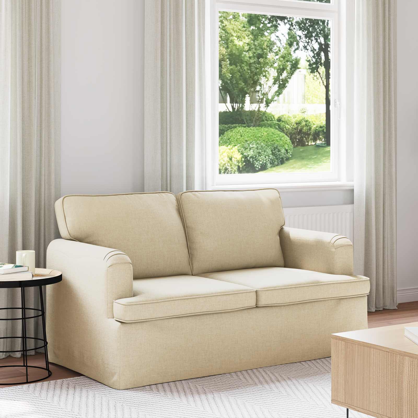 Bank Crème 144 x 80 x 85 cm Stof