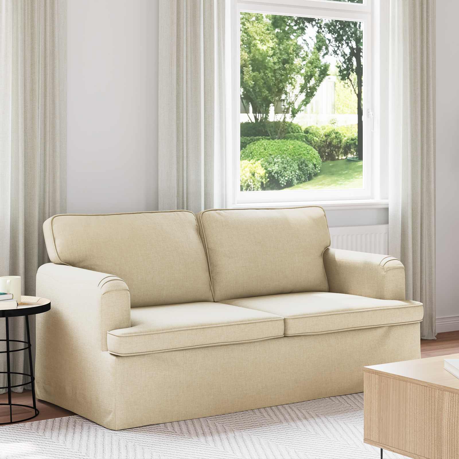 Bank Crème 162 x 80 x 85 cm Stof