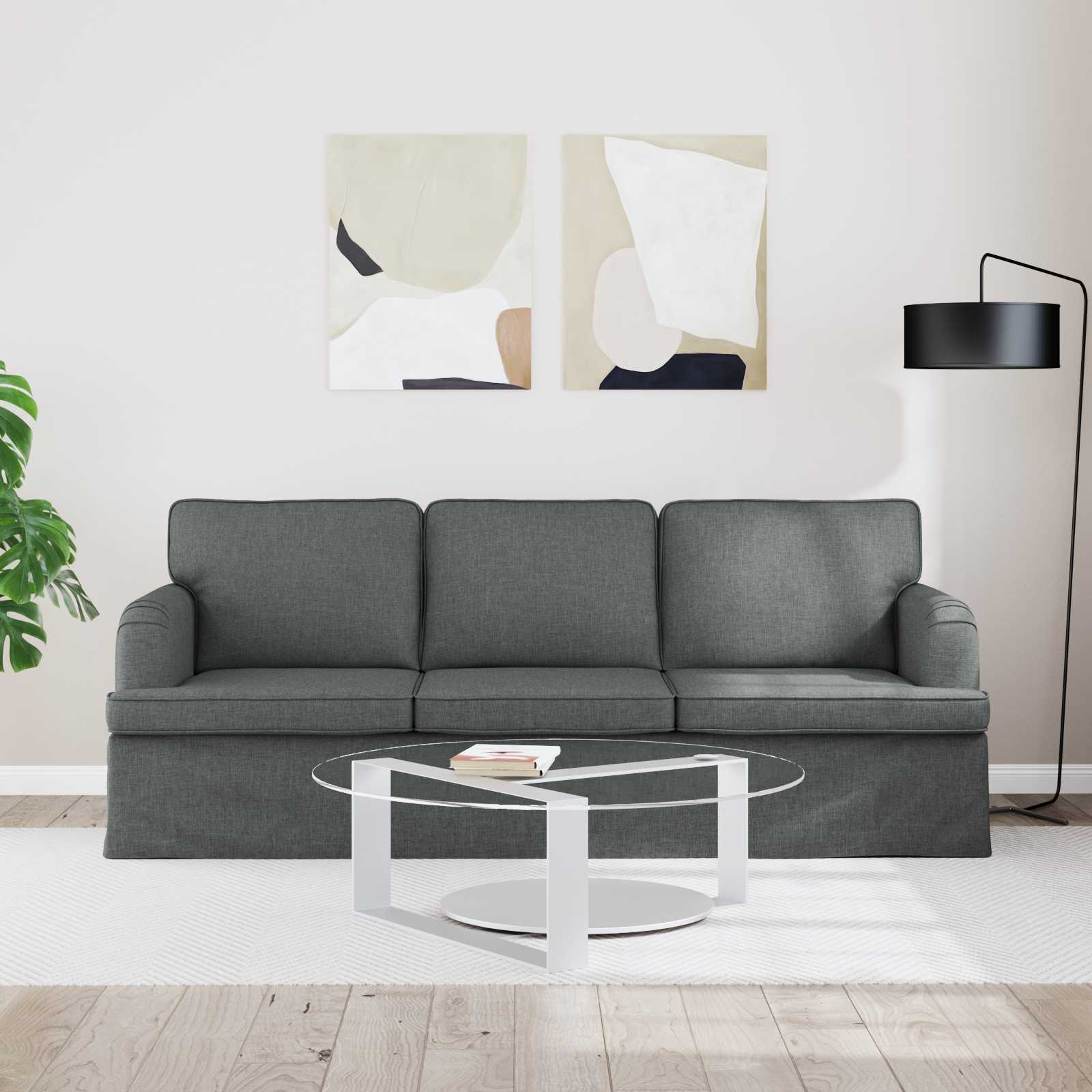 Bank Donkergrijs 201 x 80 x 85 cm Stof