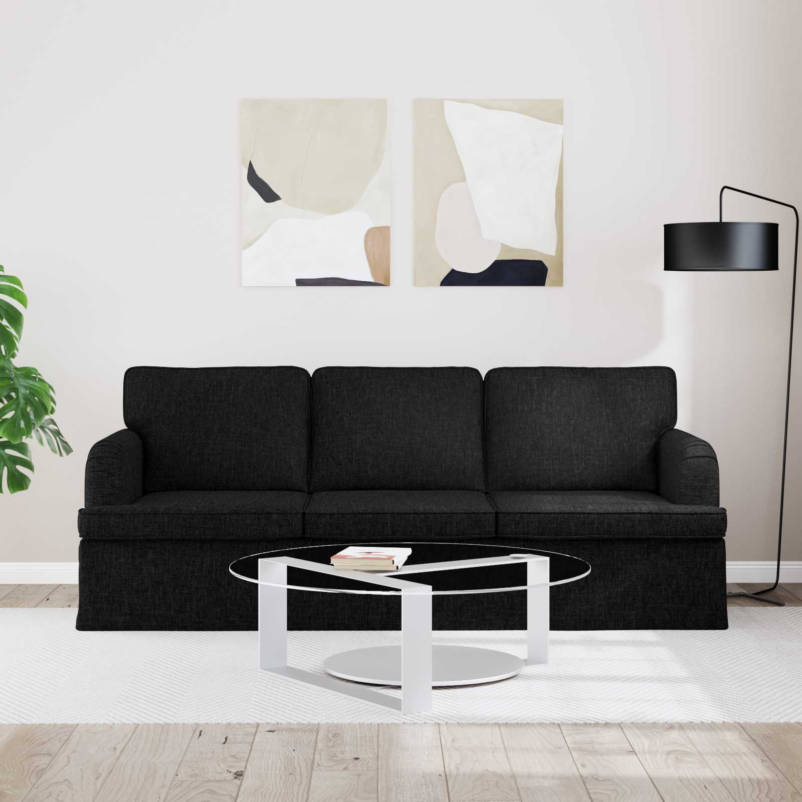 Bank Zwart 201 x 80 x 85 cm Stof