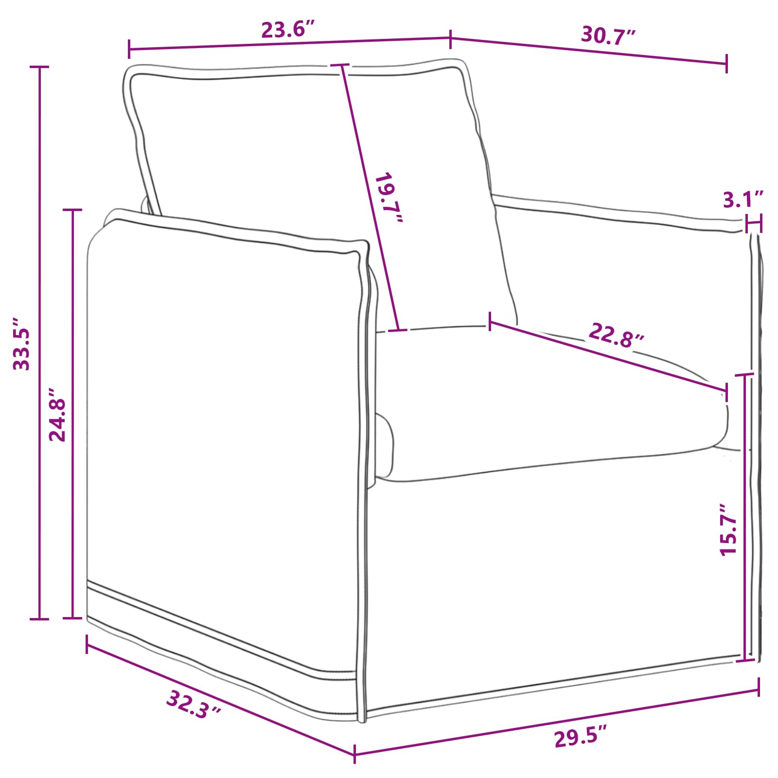 Bank Donkergrijs 75 x 82 x 85 cm Stof