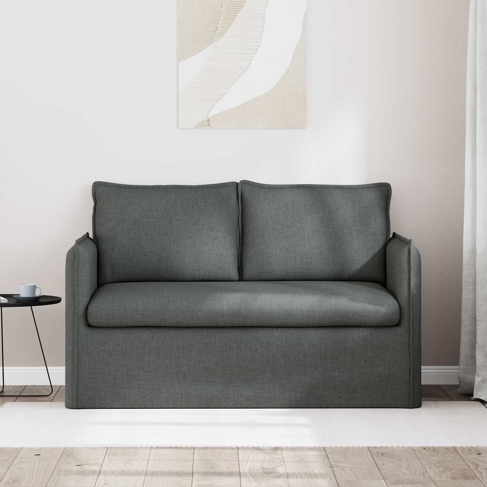 Bank Donkergrijs 136 x 82 x 85 cm Stof