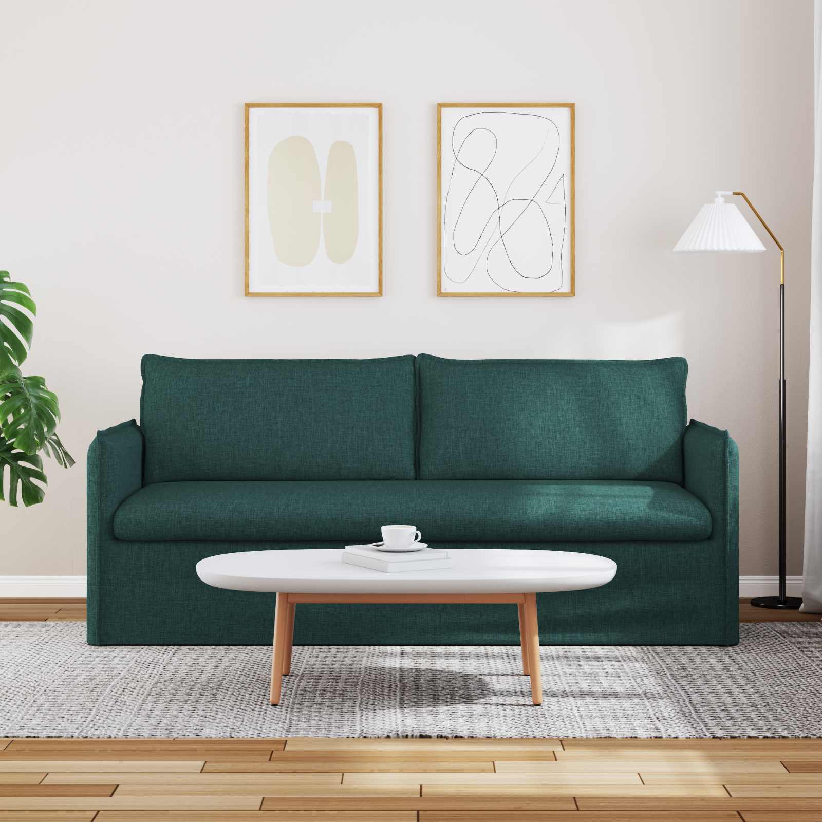 Bank Donkergroen 196 x 82 x 85 cm Stof