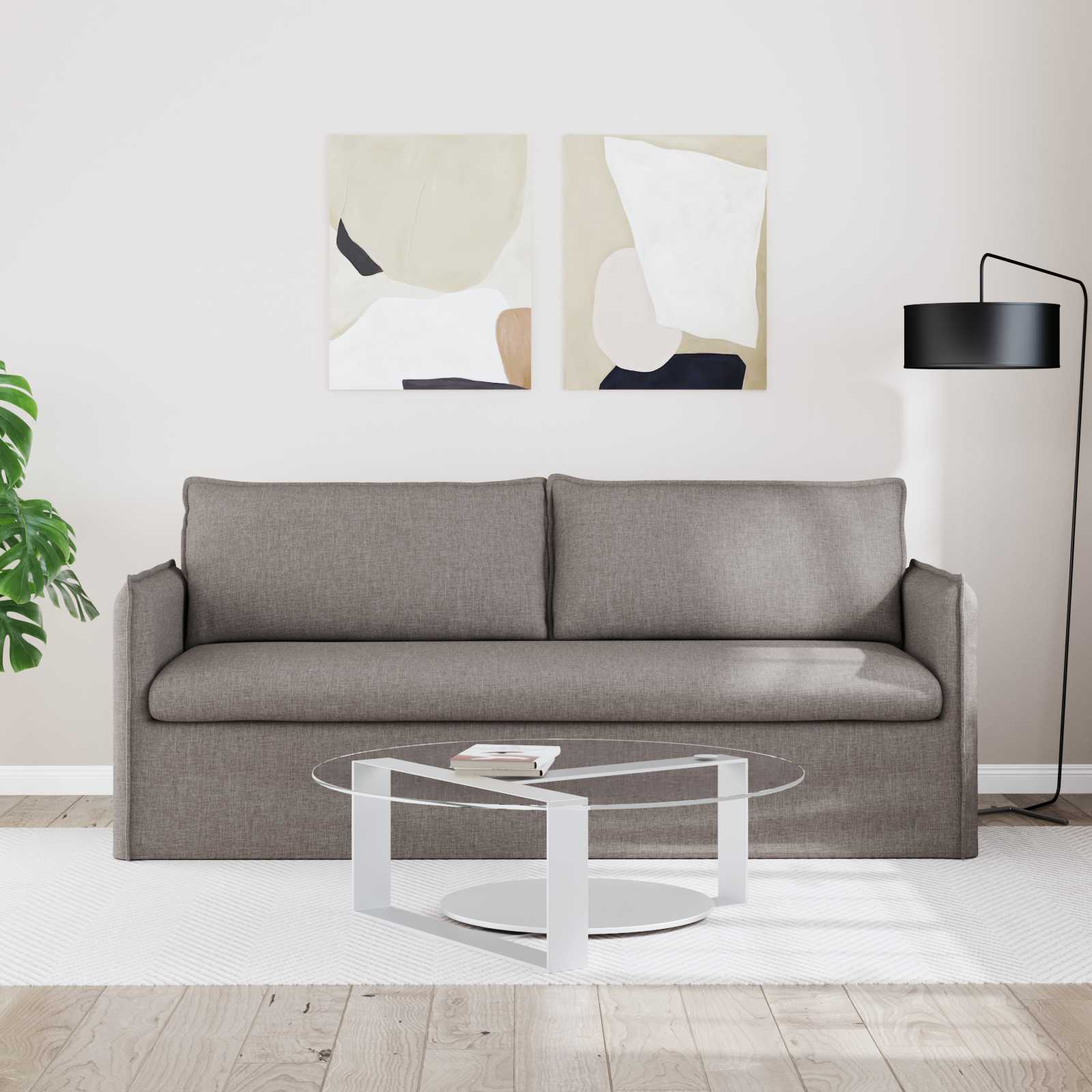 Bank Taupe 196 x 82 x 85 cm Stof