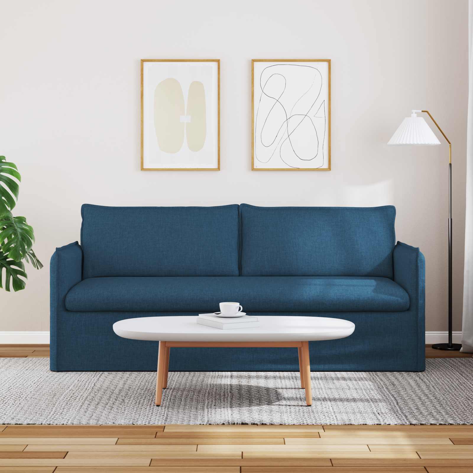 Bank Blauw 196 x 82 x 85 cm Stof
