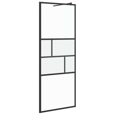 Inloop Douche Wand Zwart 80 x 195 x 0.5 cm Glas en Aluminium