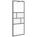 Inloop Douche Wand Zwart 80 x 195 x 0.5 cm Glas en Aluminium