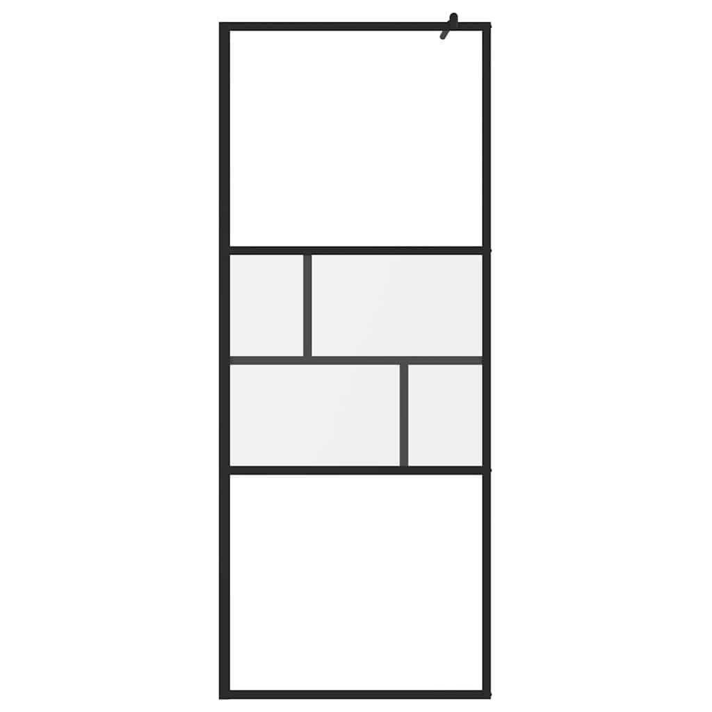 Inloop Douche Wand Zwart 80 x 195 x 0.5 cm Glas en Aluminium