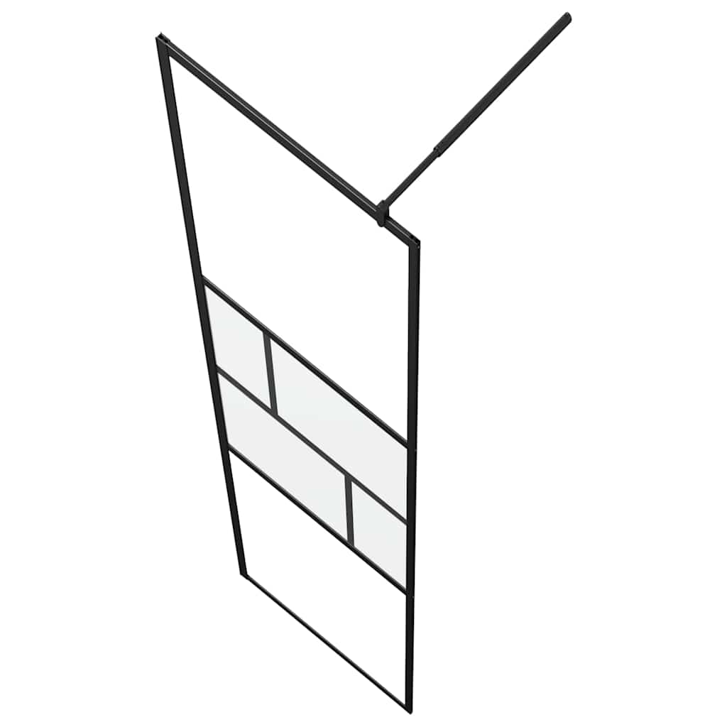 Inloop Douche Wand Zwart 80 x 195 x 0.5 cm Glas en Aluminium
