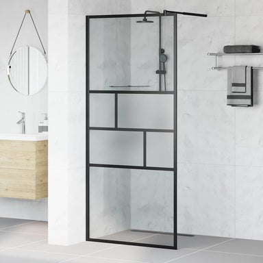 Inloop Douche Wand Zwart 90 x 195 x 0,5 cm Glas en Aluminium