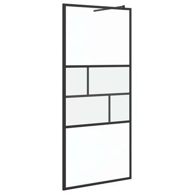 Inloop Douche Wand Zwart 90 x 195 x 0,5 cm Glas en Aluminium
