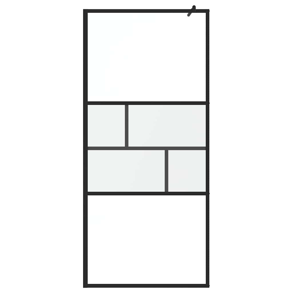 Inloop Douche Wand Zwart 90 x 195 x 0,5 cm Glas en Aluminium