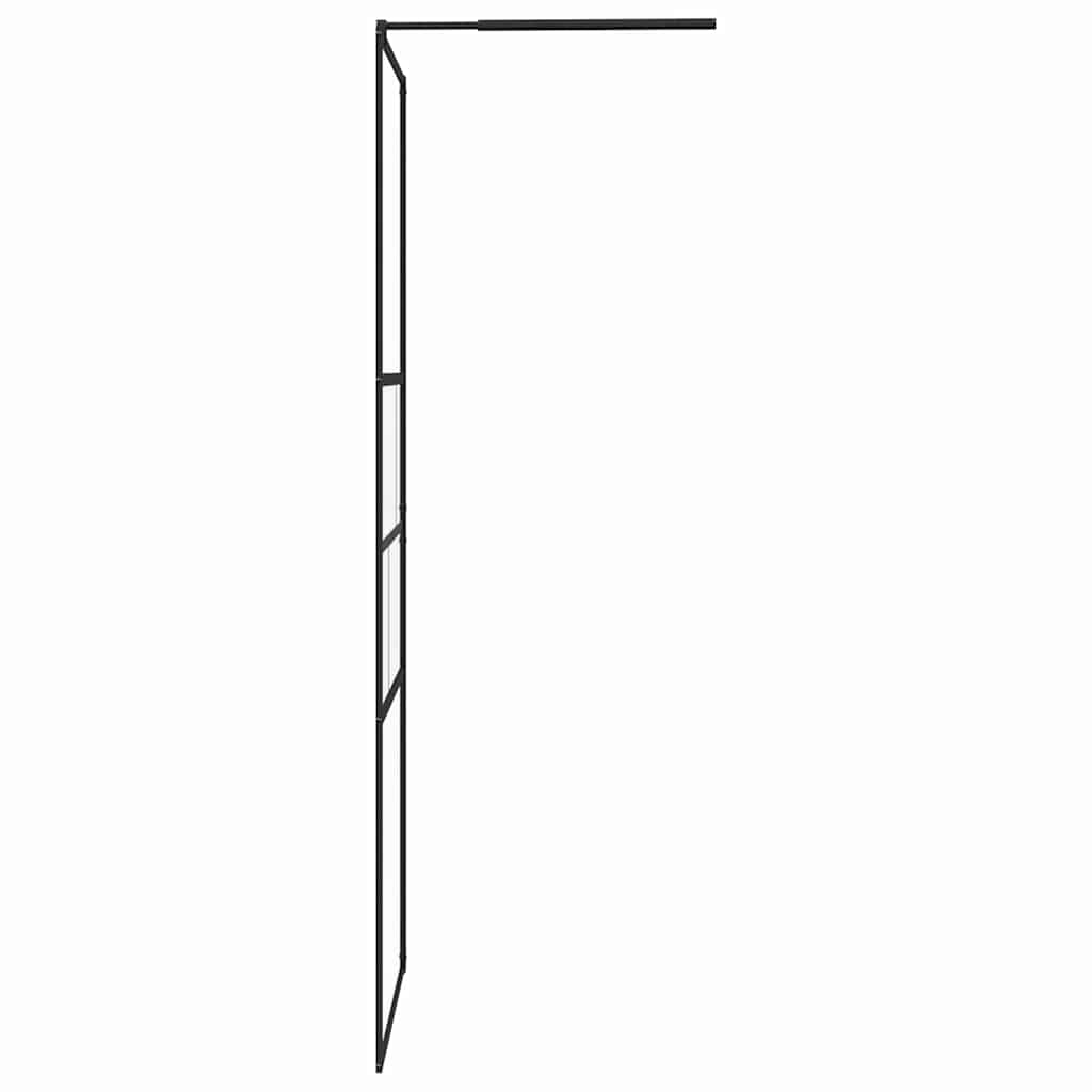 Inloop Douche Wand Zwart 90 x 195 x 0,5 cm Glas en Aluminium