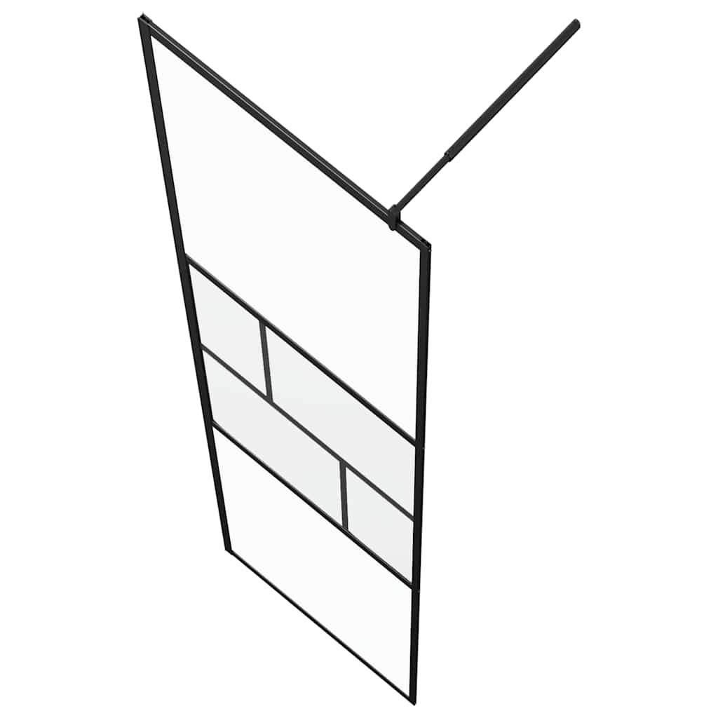 Inloop Douche Wand Zwart 90 x 195 x 0,5 cm Glas en Aluminium