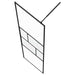 Inloop Douche Wand Zwart 90 x 195 x 0,5 cm Glas en Aluminium
