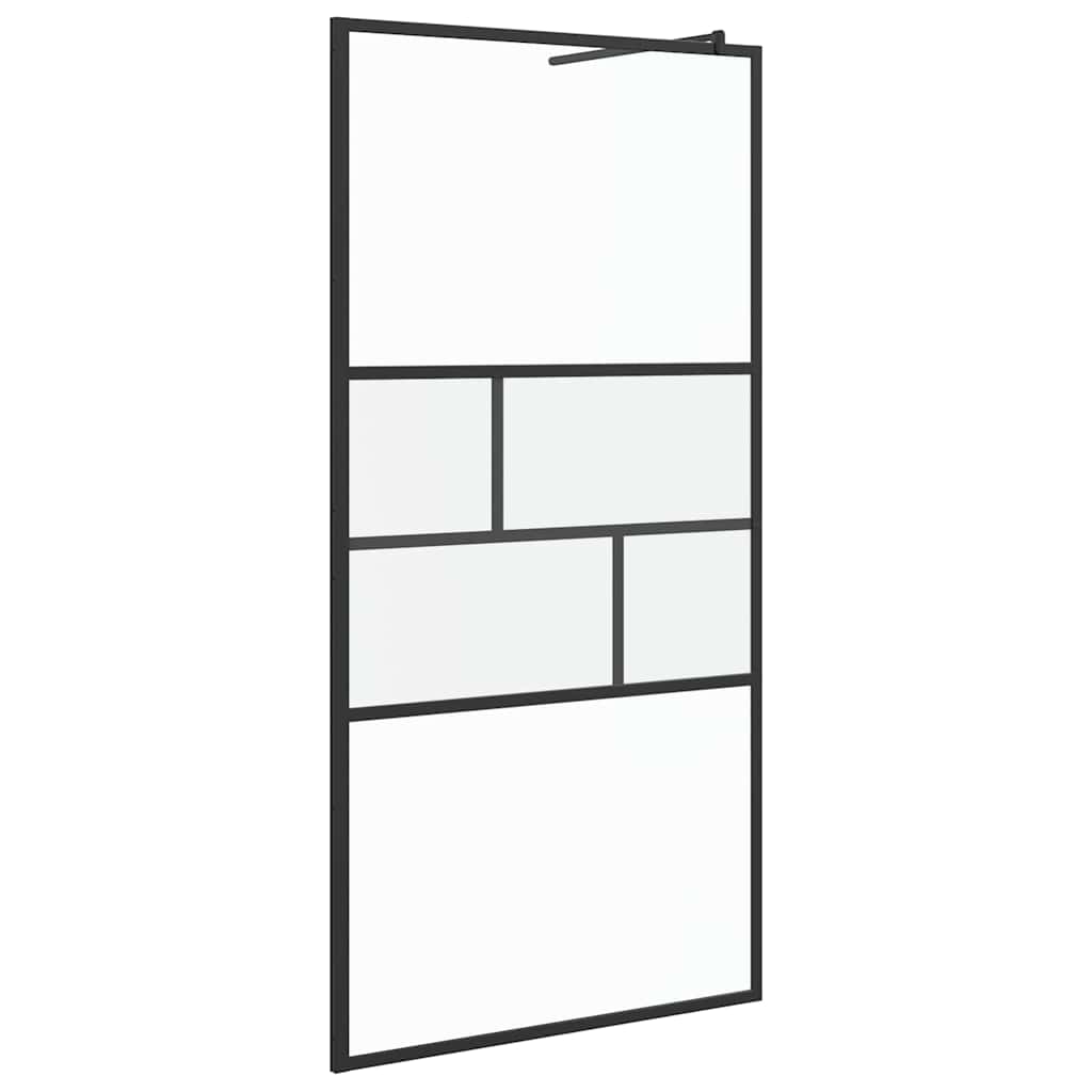 Inloop Douche Wand Zwart 100 x 195 x 0,5 cm Glas en Aluminium