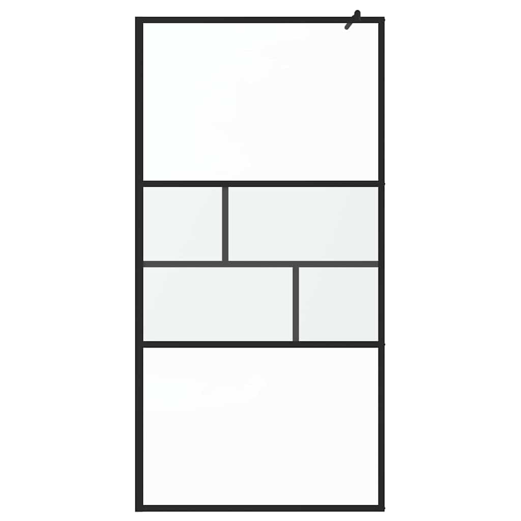 Inloop Douche Wand Zwart 100 x 195 x 0,5 cm Glas en Aluminium