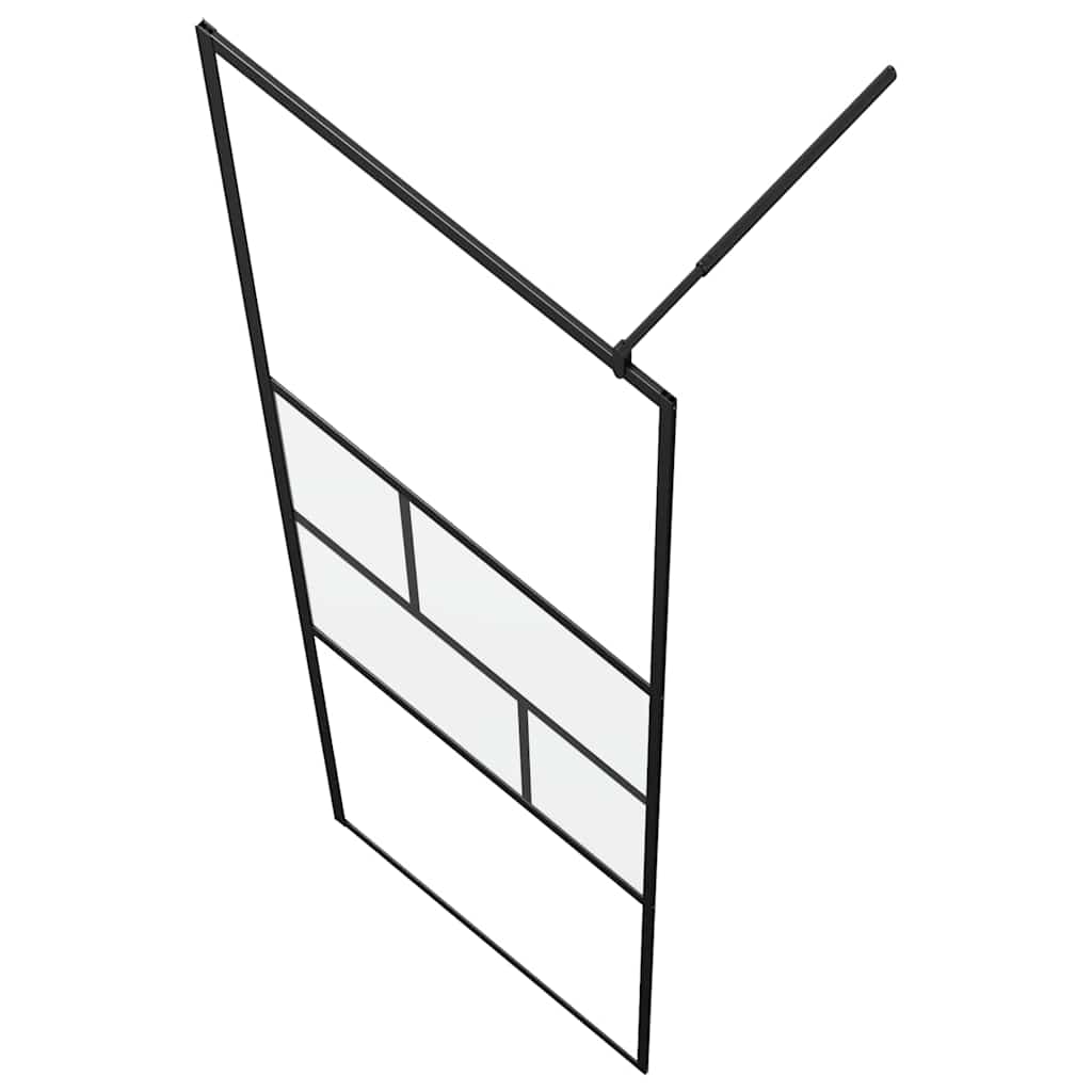 Inloop Douche Wand Zwart 100 x 195 x 0,5 cm Glas en Aluminium