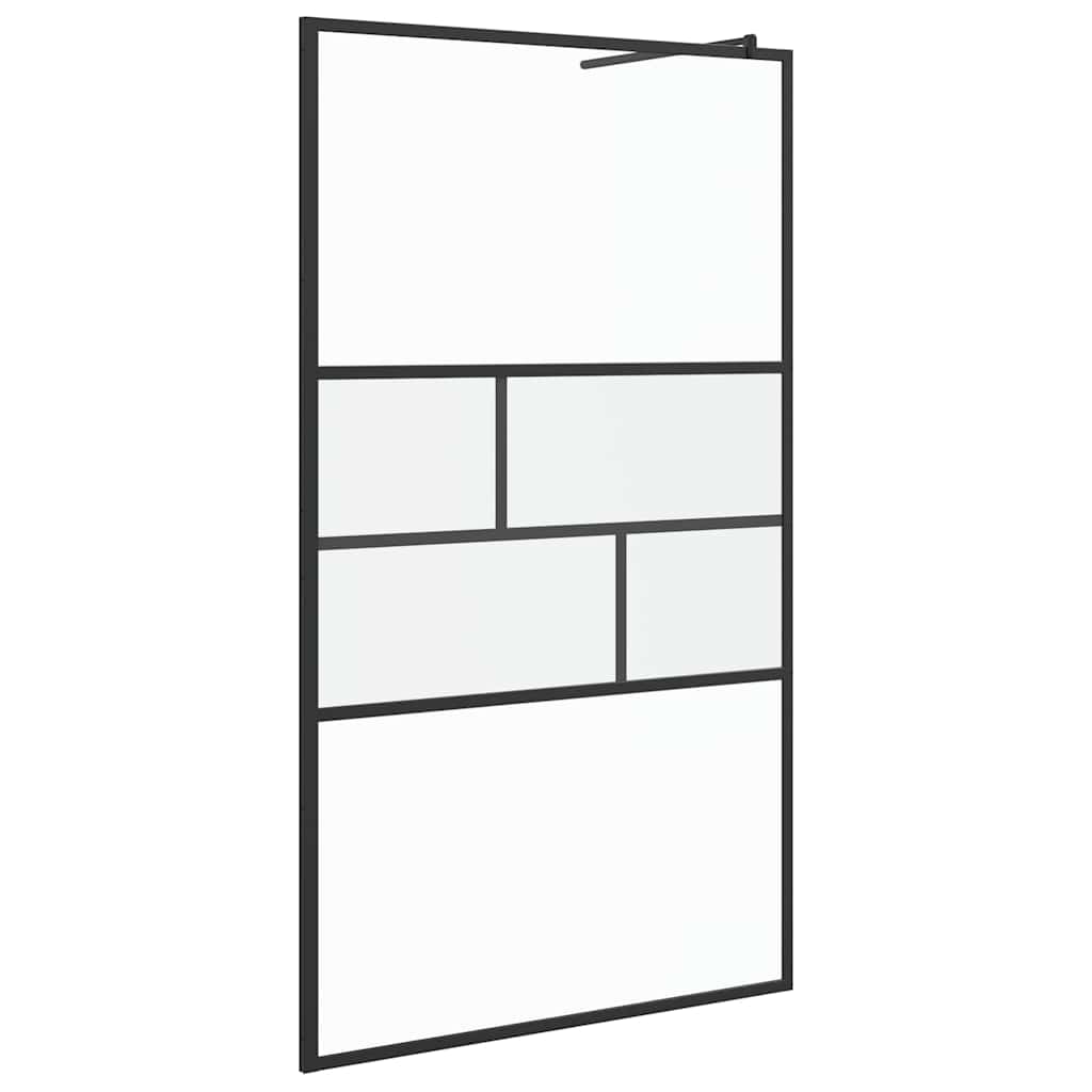 Inloop Douche Wand Zwart 115 x 195 x 0,5 cm Glas en Aluminium