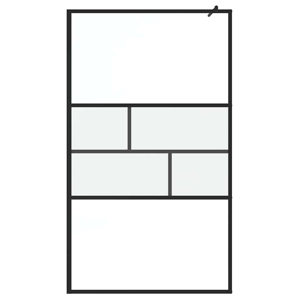 Inloop Douche Wand Zwart 115 x 195 x 0,5 cm Glas en Aluminium