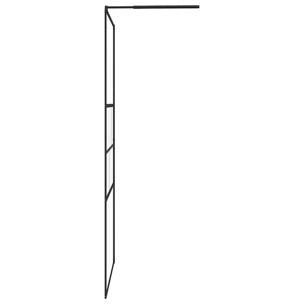Inloop Douche Wand Zwart 115 x 195 x 0,5 cm Glas en Aluminium