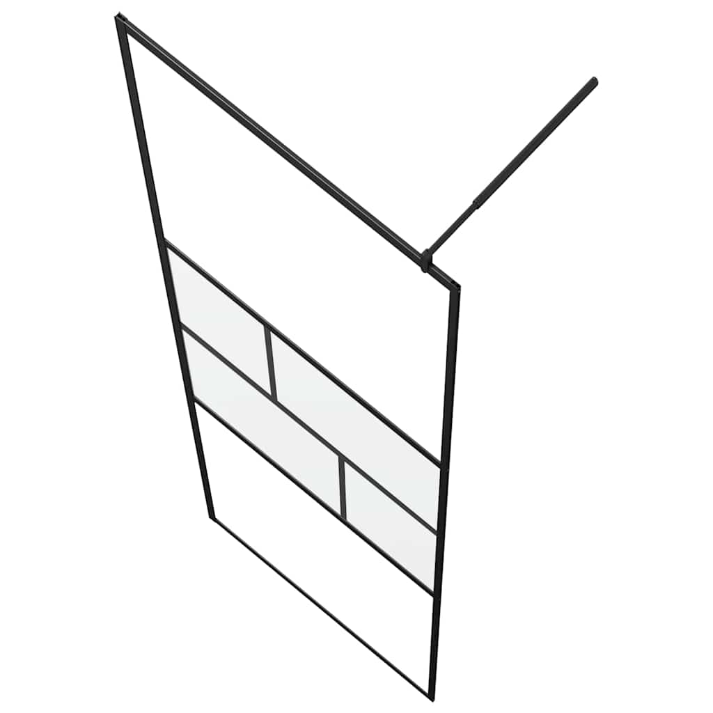 Inloop Douche Wand Zwart 115 x 195 x 0,5 cm Glas en Aluminium
