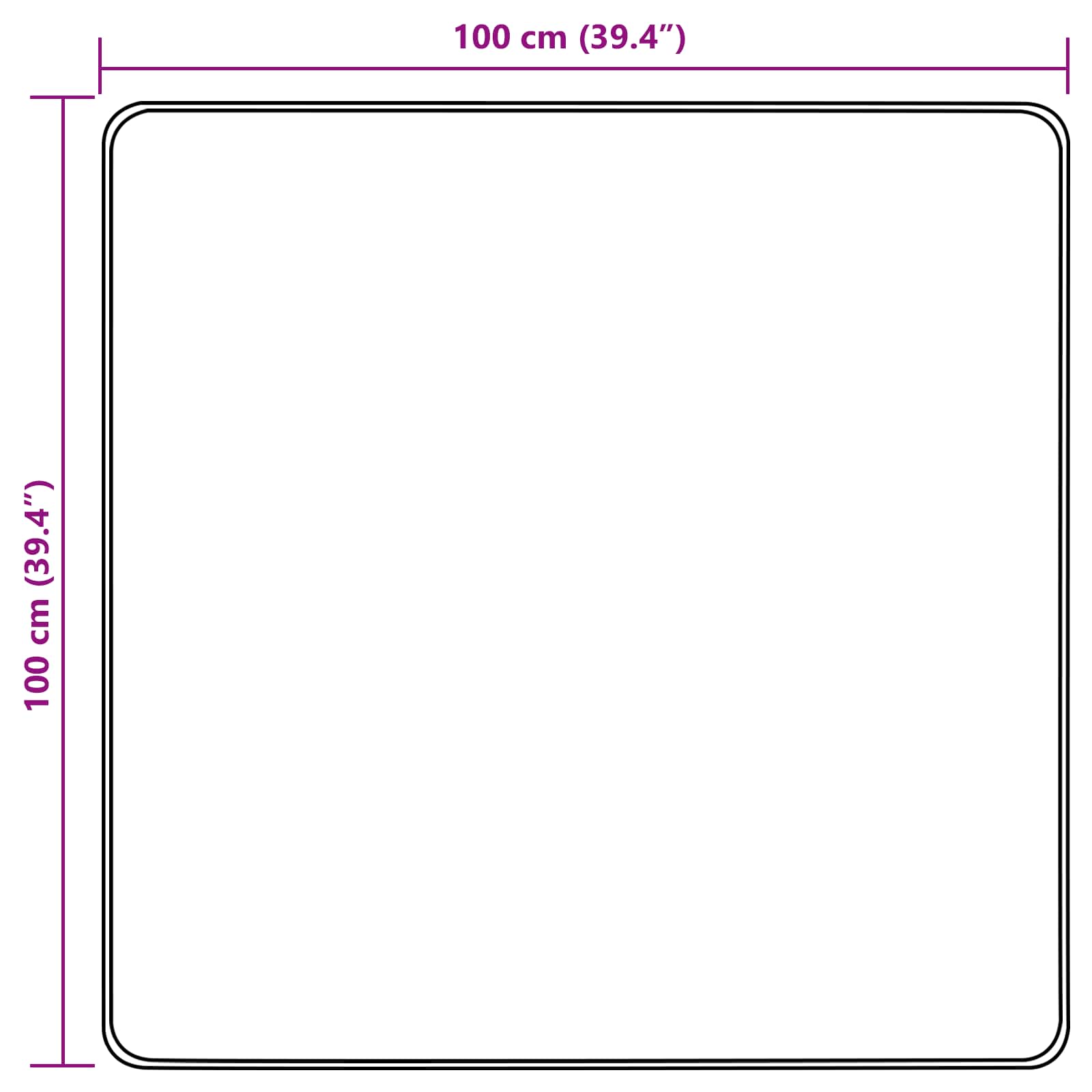 Vloerkleedloper MARSA Crèmekleurig 100 x 100 cm