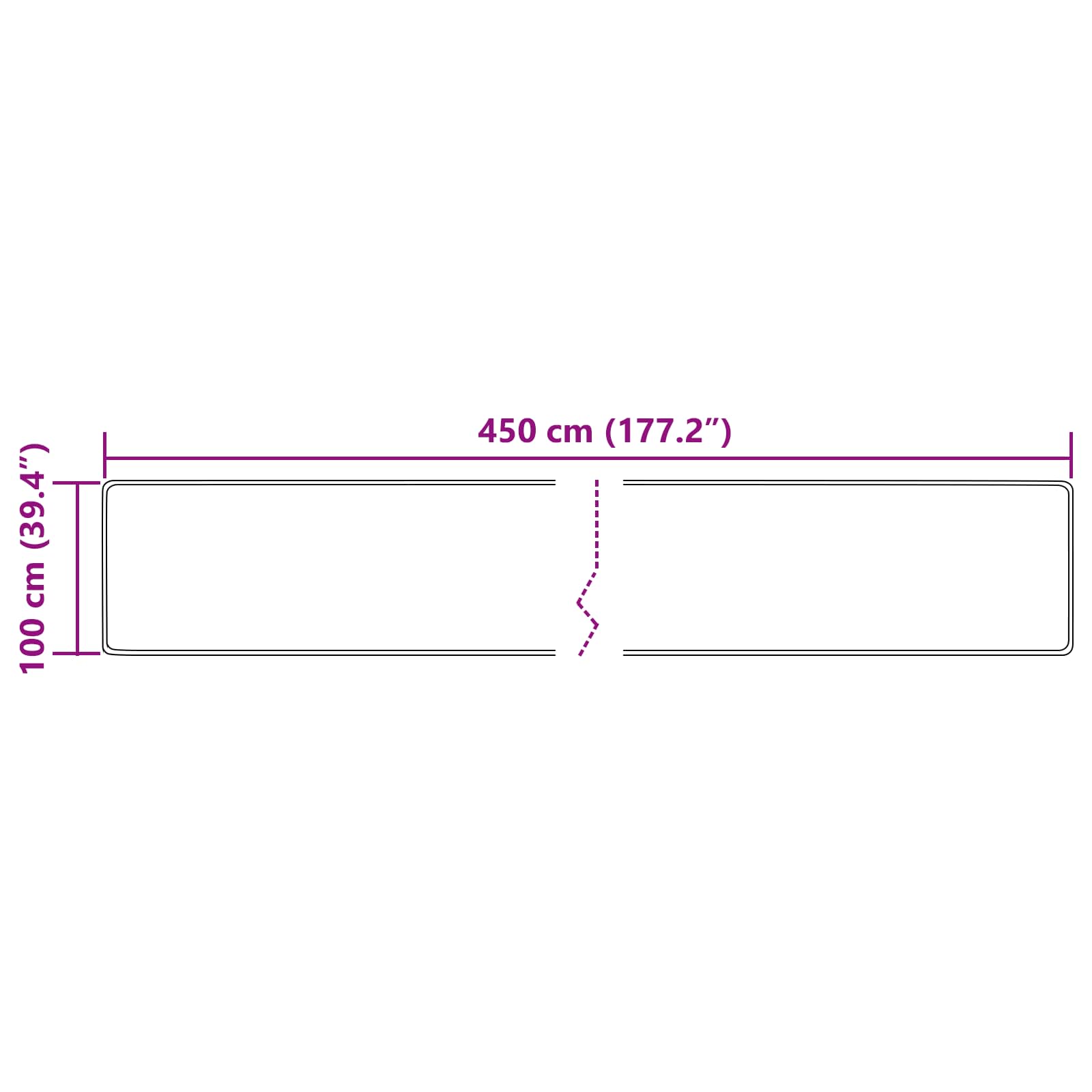 Vloerkleedloper MARSA Crème 100 x 450 cm Polyester en PVC