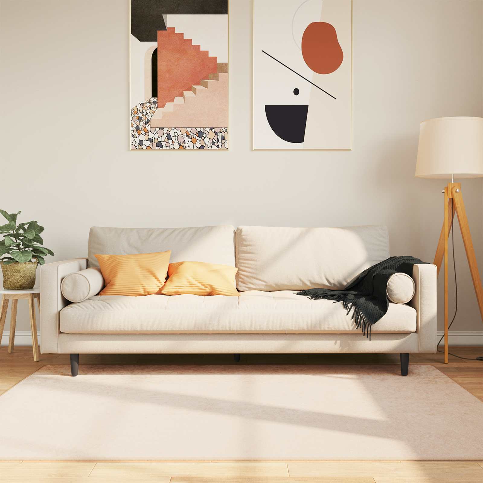 Vloerkleedloper MARSA Crème 120 x 170 cm Polyester en PVC
