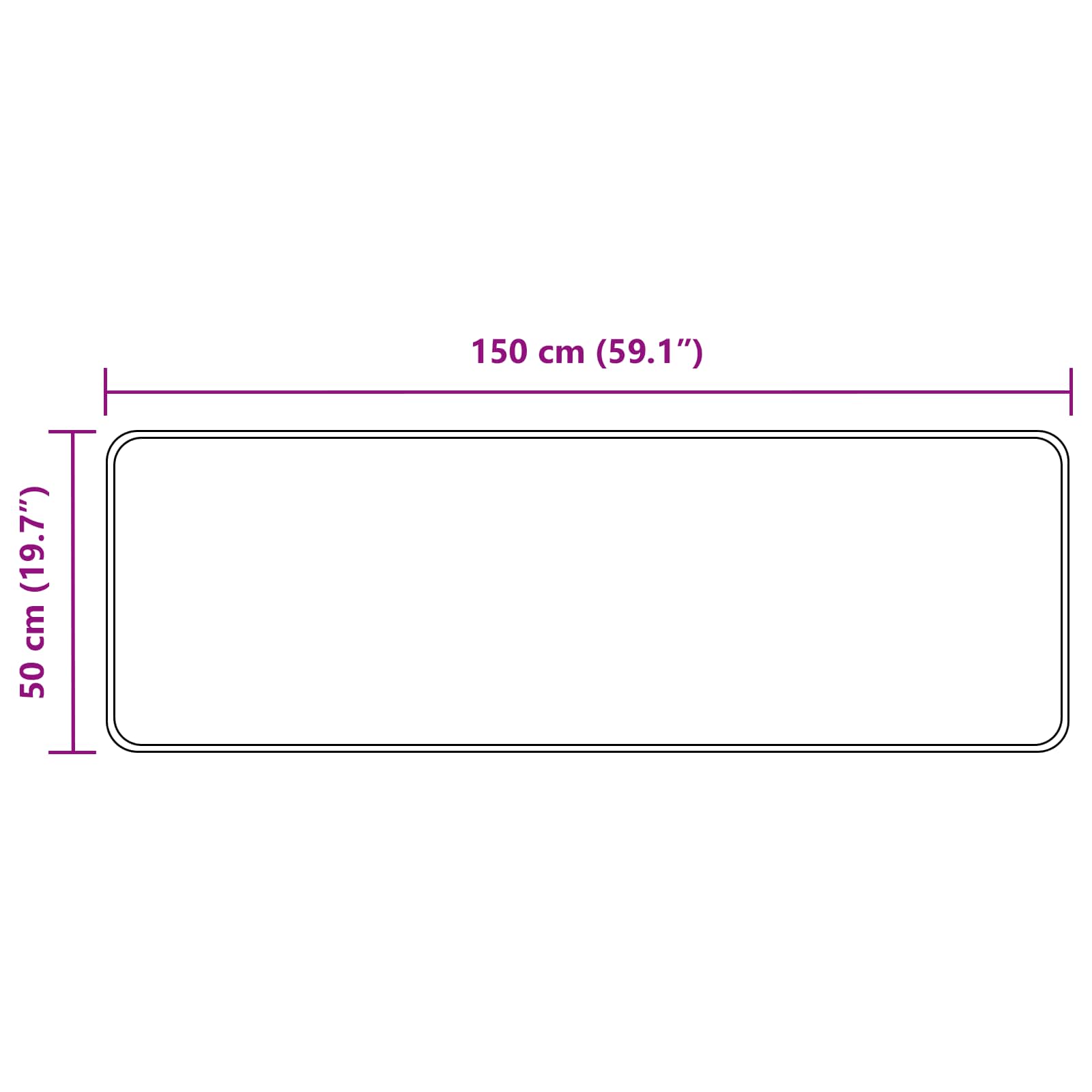 Vloerkleedloper MARSA Grijs 50 x 150 cm Polyester en PVC