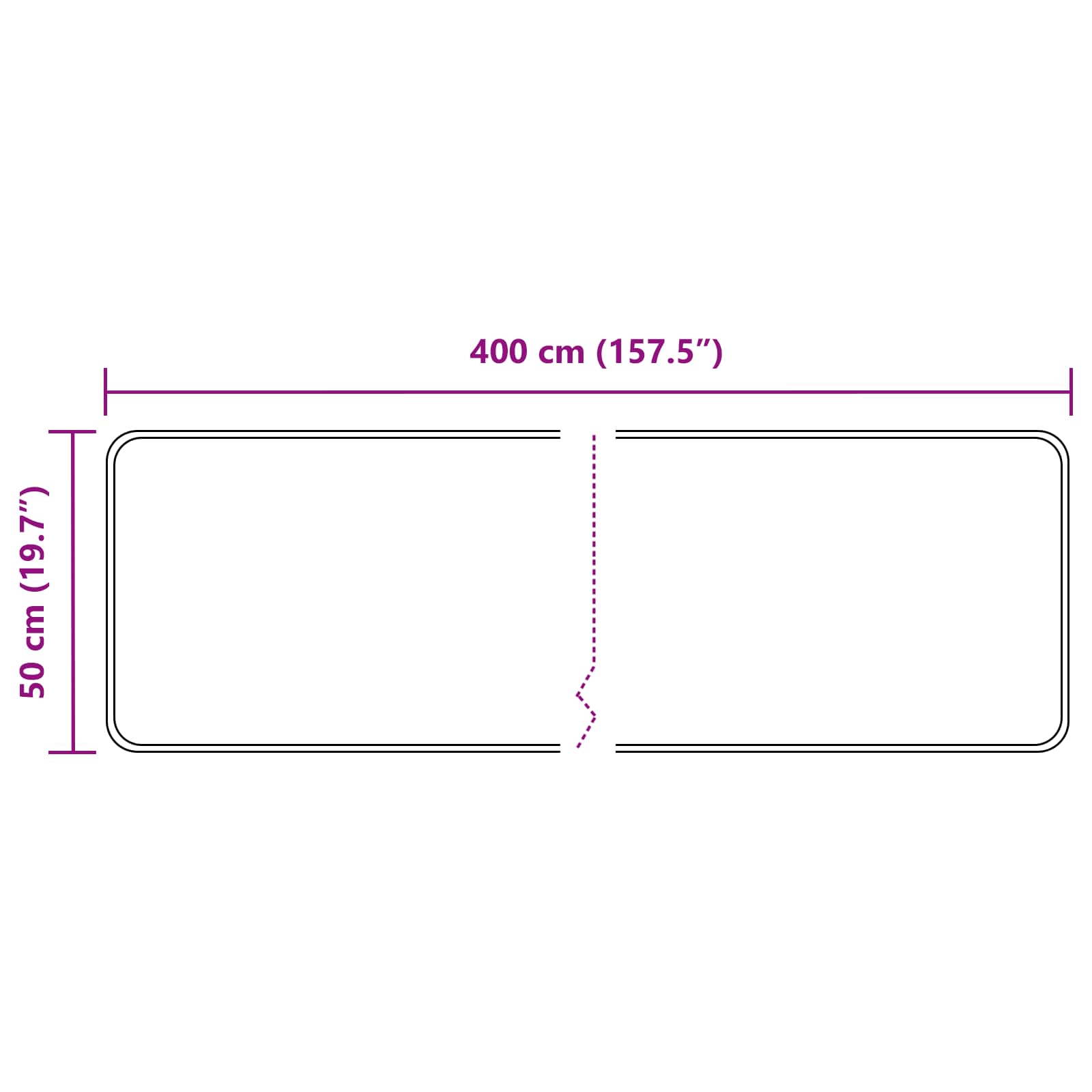 Vloerkleedloper MARSA Zwart 50 x 400 cm Polyester en PVC