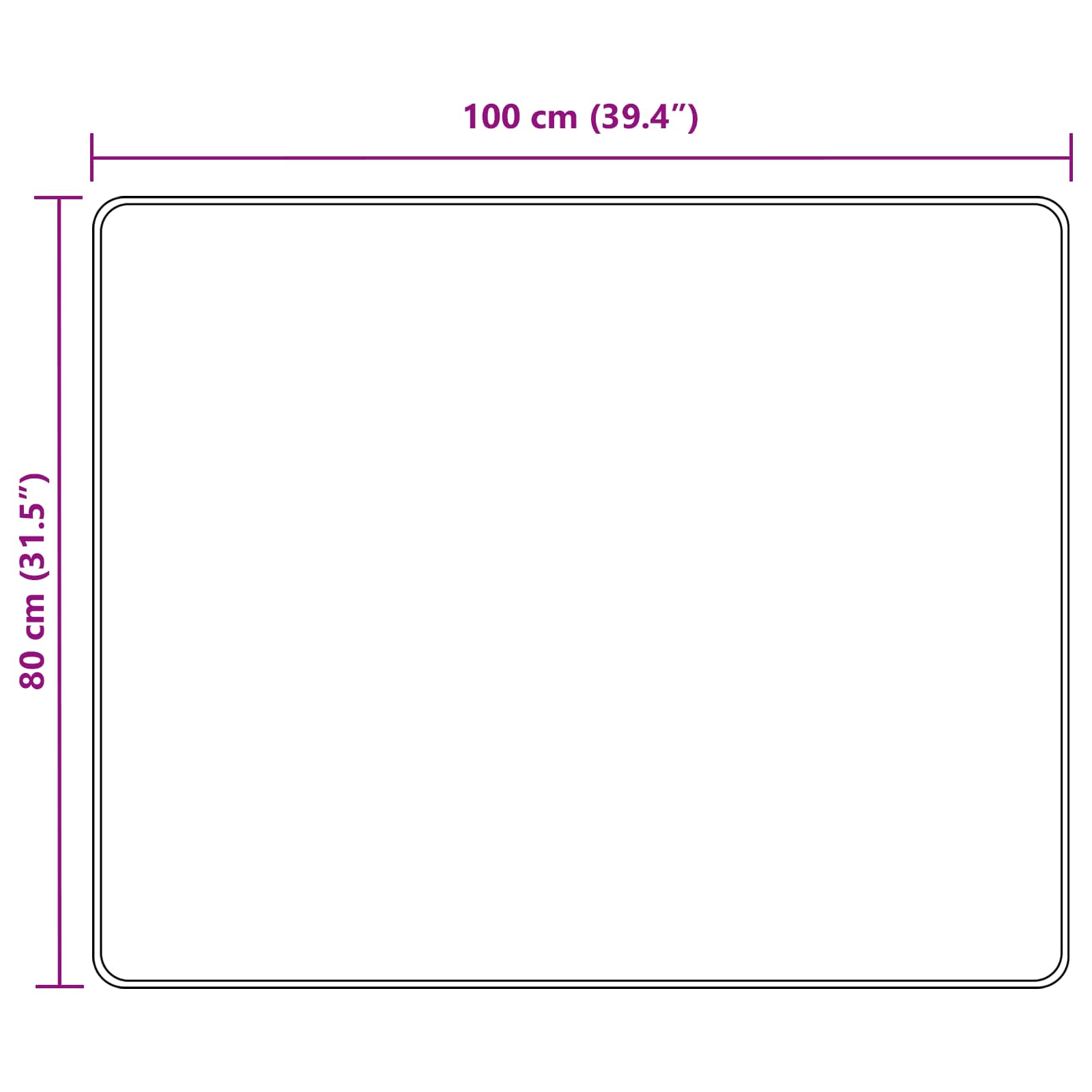 Vloerkleedloper MARSA Zwart 80 x 100 cm Polyester en PVC