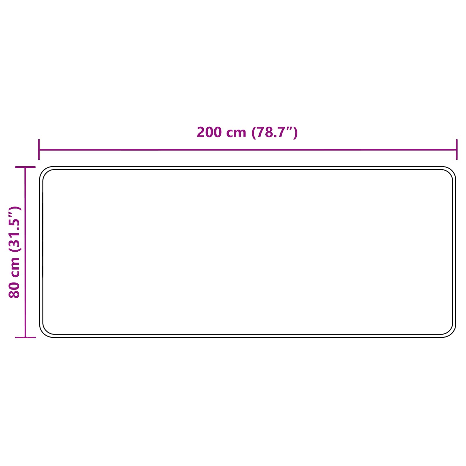 Vloerkleedloper MARSA Zwart 80 x 200 cm Polyester en PVC