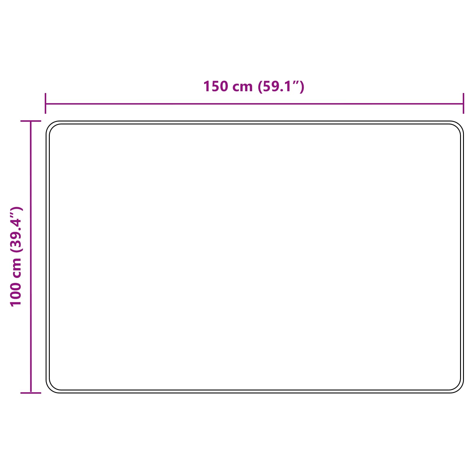 Vloerkleedloper MARSA Zwart 100 x 150 cm Polyester en PVC