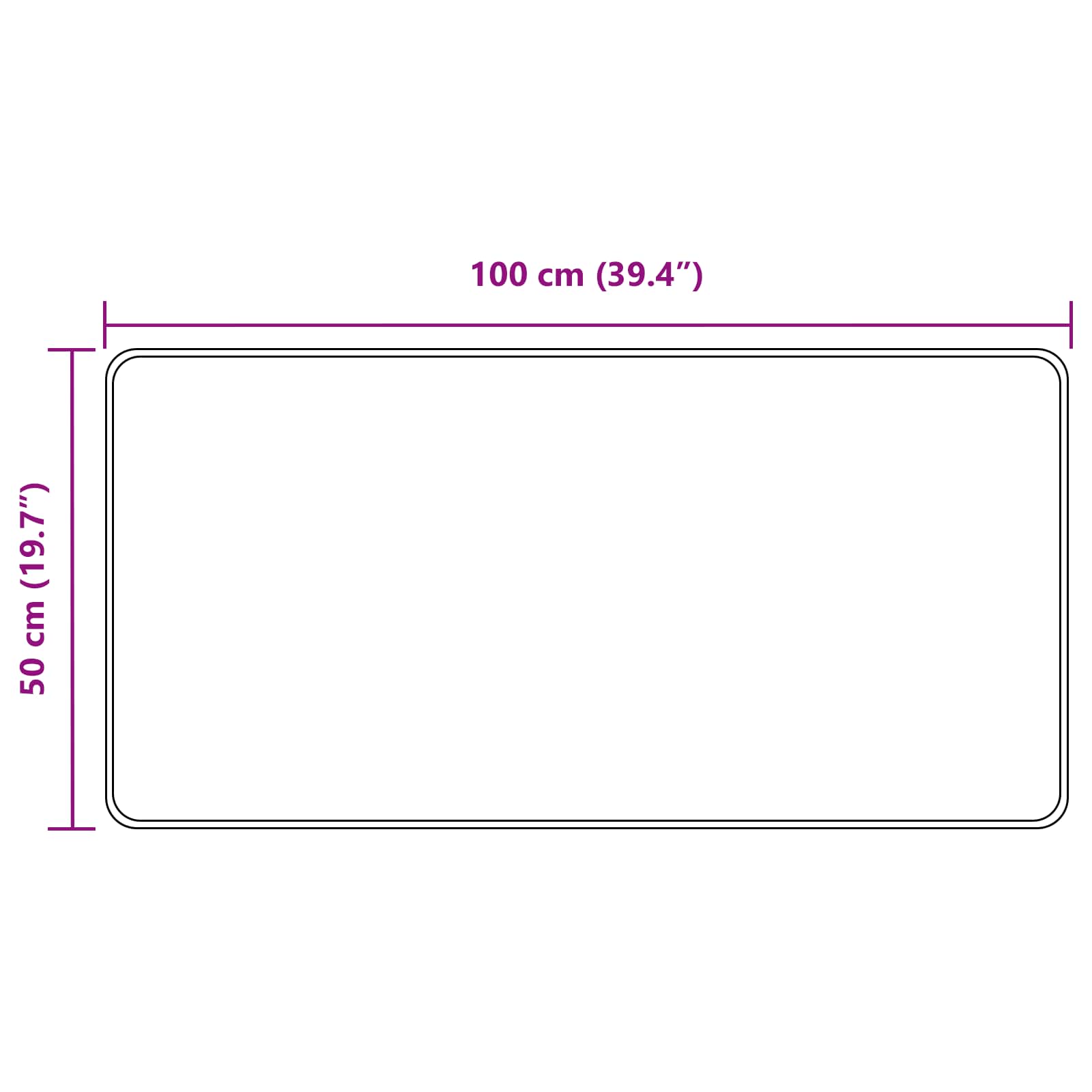 Vloerkleedloper MARSA Zwart 50 x 100 cm Polyester en PVC
