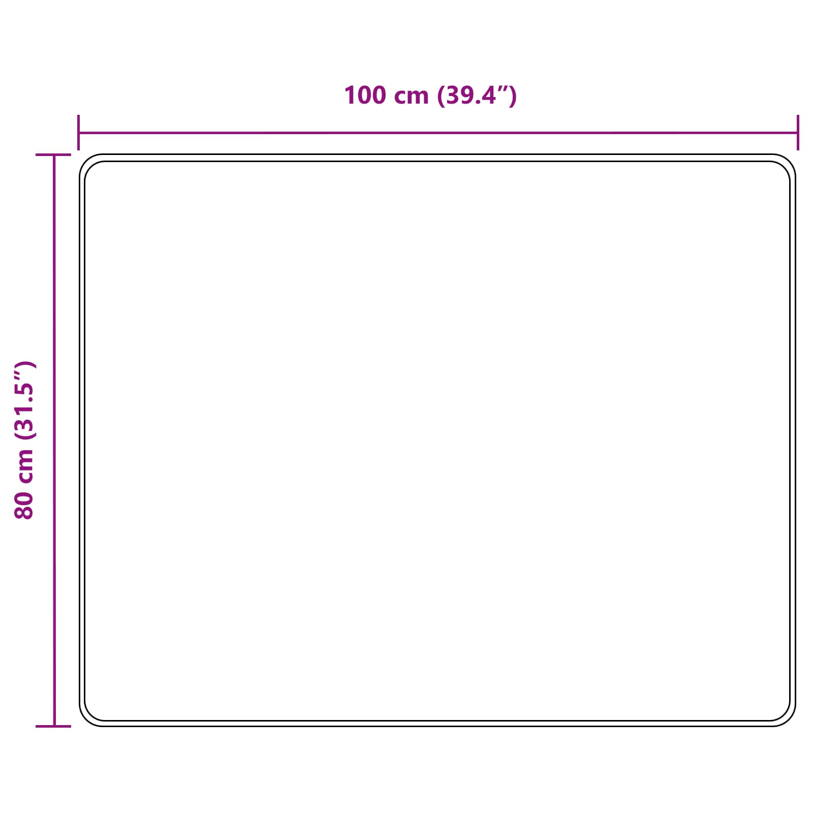 Vloerkleedloper MARSA Zwart 80 x 100 cm Polyester en PVC