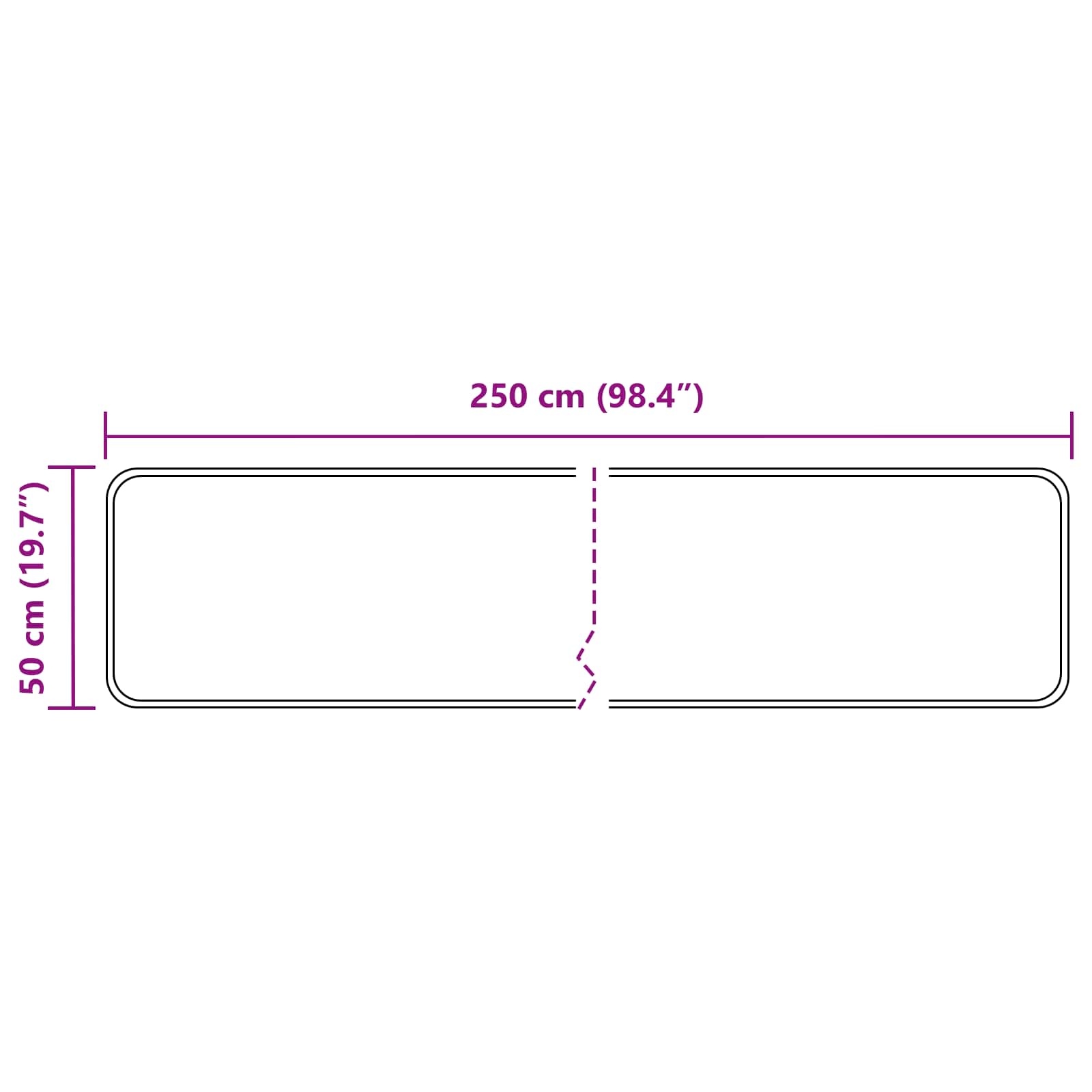 Vloerkleedloper MARSA Grijs 50 x 250 cm Polyester en PVC