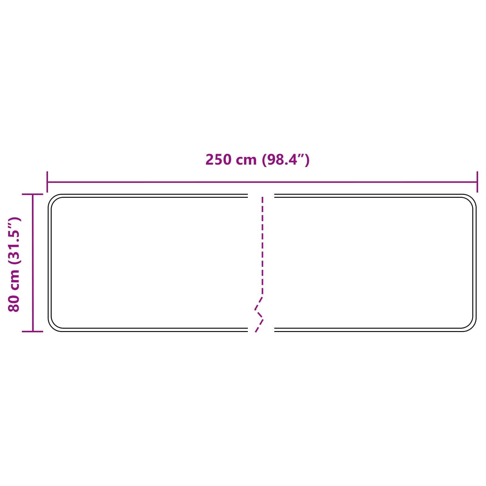 Vloerkleedloper MARSA Grijs 80 x 250 cm Polyester en PVC