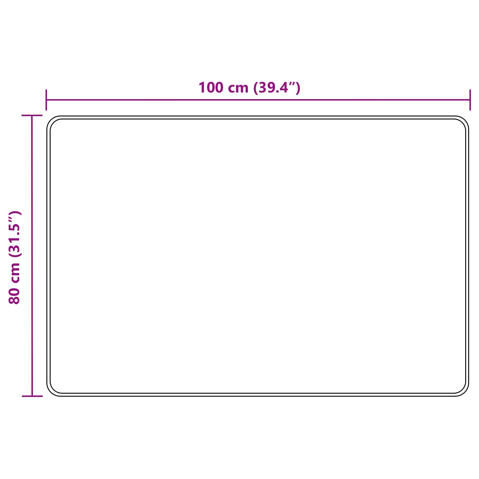 Vloerkleedloper MARSA Zwart 80 x 100 cm Polyester en PVC