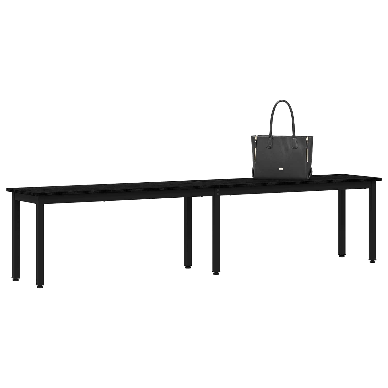 Bank Zwart Eiken 200 x 35 x 45 cm Bewerkt hout