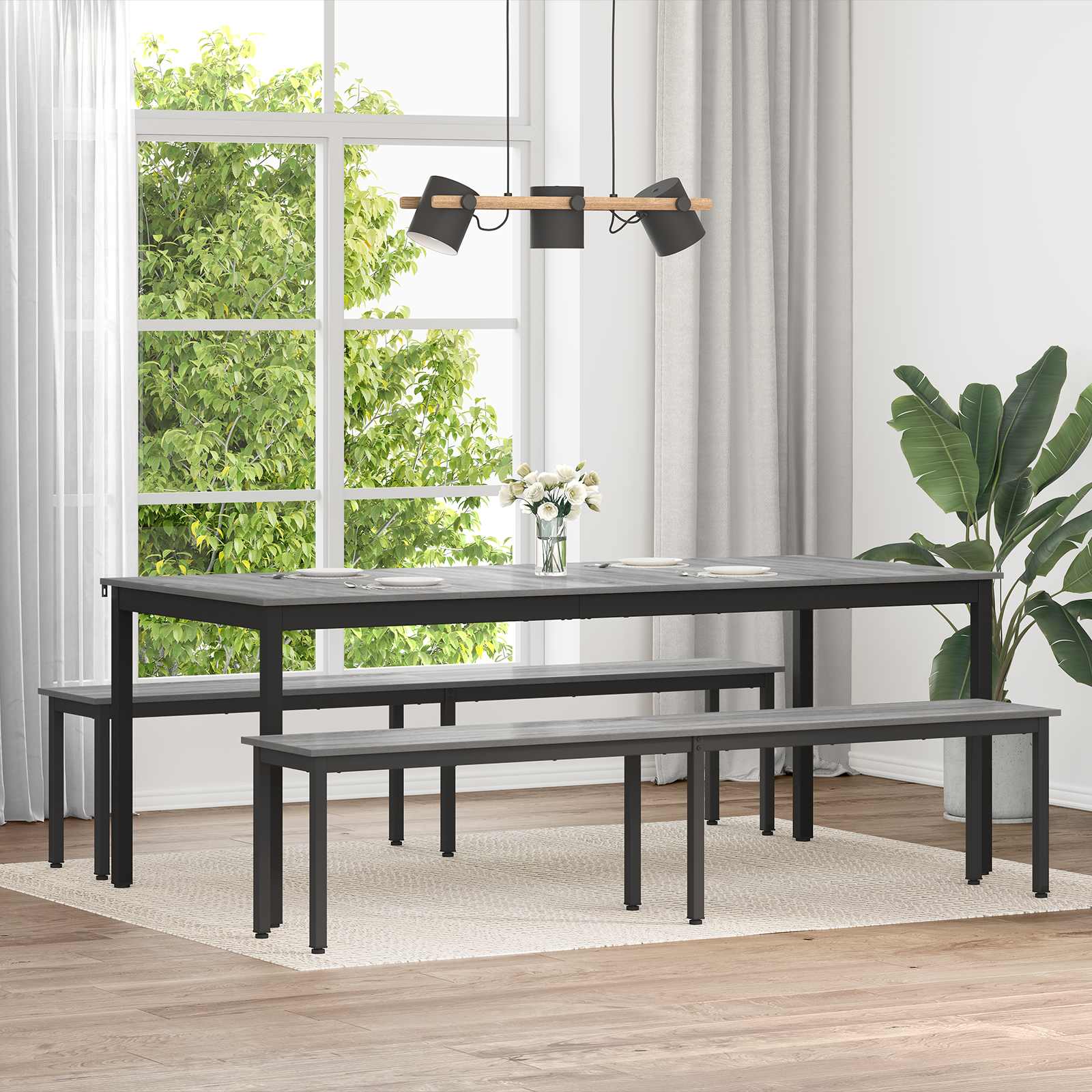 Bank Grijs Sonoma 200 x 35 x 45 cm Bewerkt hout