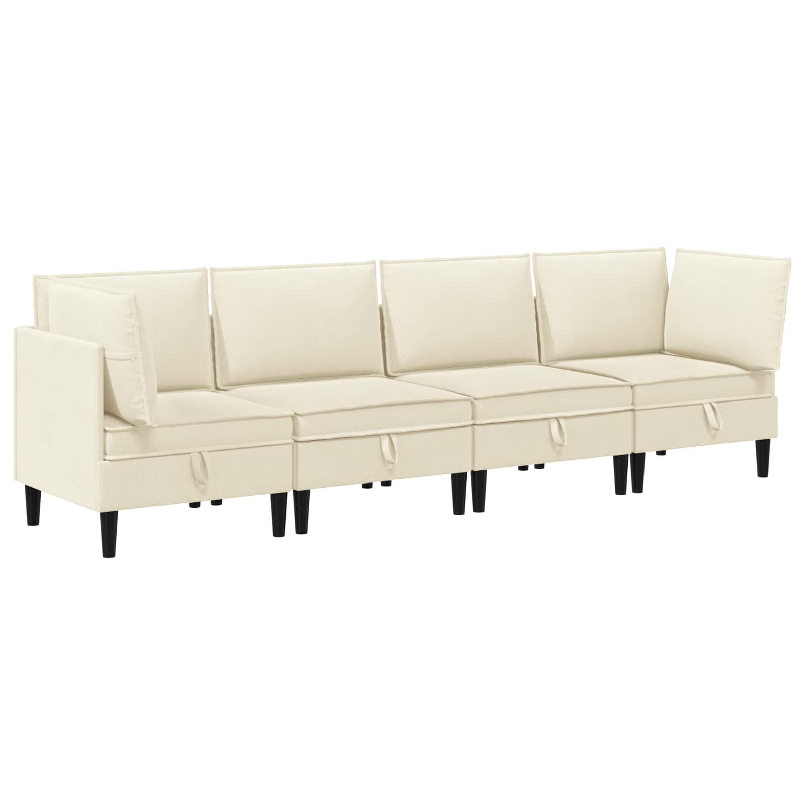 Woonkamer Meubelset 4 st Crèmekleurig Stof