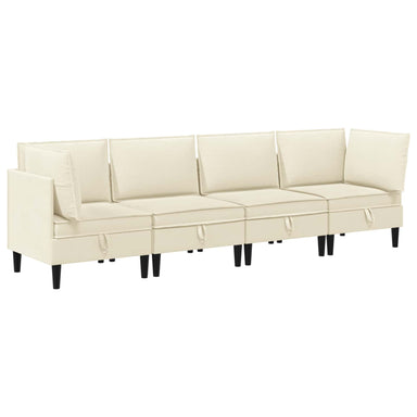 Woonkamer Meubelset 4 st Crèmekleurig Stof